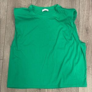 Babaton Vibrant Green Regular  Fit Dropped Sleeve T-shirt Size Large